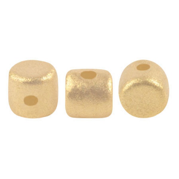 Minos par Puca® beads, Chatoyant Light Gold, 100 pcs, 1-Hole, 2.5x3mm, Czech Pressed Glass Beads, free pattern