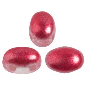 ICE SLUSHY Collection! Samos par Puca® beads, Ice Slushy Cherry, 25 pcs, 2-Hole, 5x7mm, Czech Pressed Glass Beads
