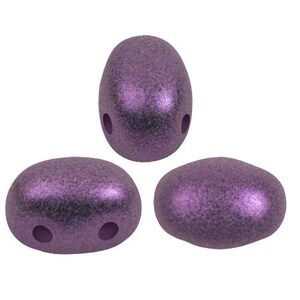Metallic Matte Dark Lilac Samos par Puca® beads 2-Hole, 5x7mm, Czech Pressed Glass Beads, 25-50 pcs