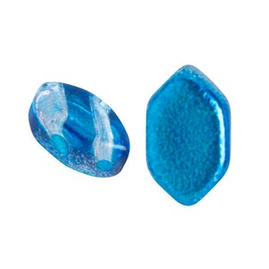 COLLECTION! Paros par Puca® beads, Ice Slushy Blue Raspberry, 30 pcs, 2-Hole, 7x4mm, Czech Pressed Glass Beads