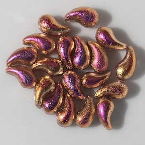 30 Stück ZoliDuo Bead Crystal Etched Sunset, 2-Loch Glasperle, 5 x 8 mm, Tschechische Glasperlen, E27137