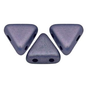 Metallic Matte Dark Purple Kheops par Puca® beads, 25 pcs, 2 holes, 6x6mm, Czech Pressed Glass Beads