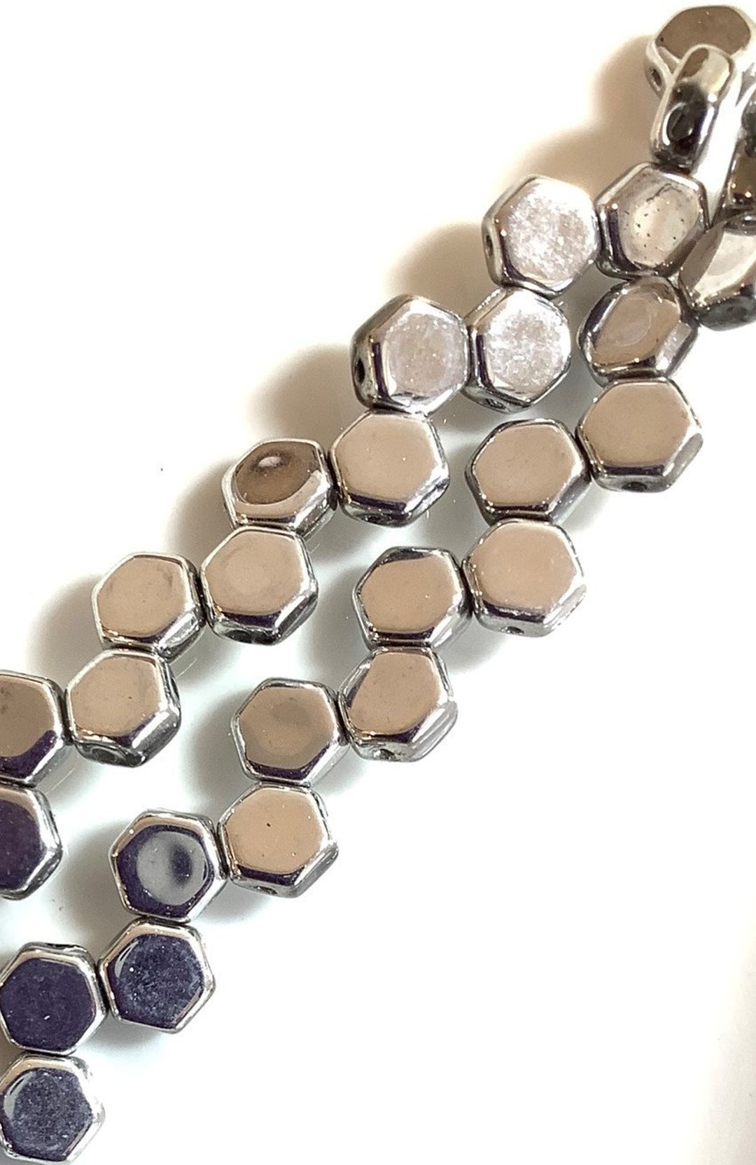 30 Pcs Hexx Beads, Honeycomb Beads, Crystal Labrador Full, 2 Hole, 6mm,  Hexagon Shaped Czech Pressed Glass Beads - Etsy