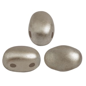 Pastel Collection! Samos par Puca® beads, Pastel Light Brown Coco, 25 pcs, 2-Hole, 5x7mm, Czech Pressed Glass Beads
