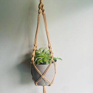 Macrame plant hanger - floral hanging wall pot holder, boho decor
