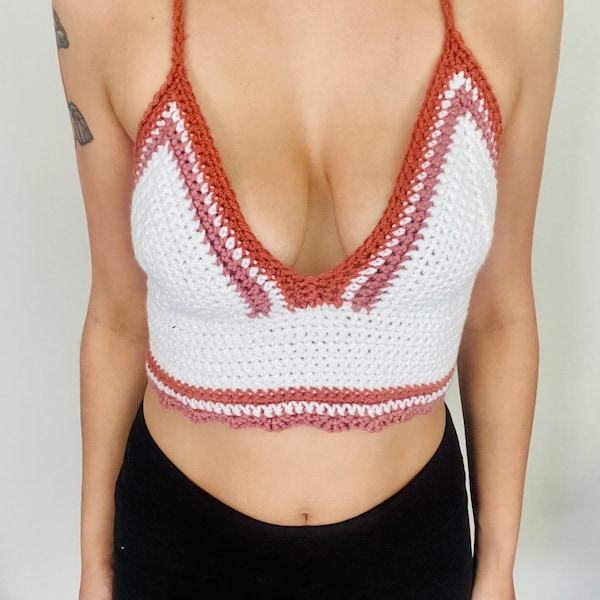 Crochet Bralette Crop Top - customize size and color