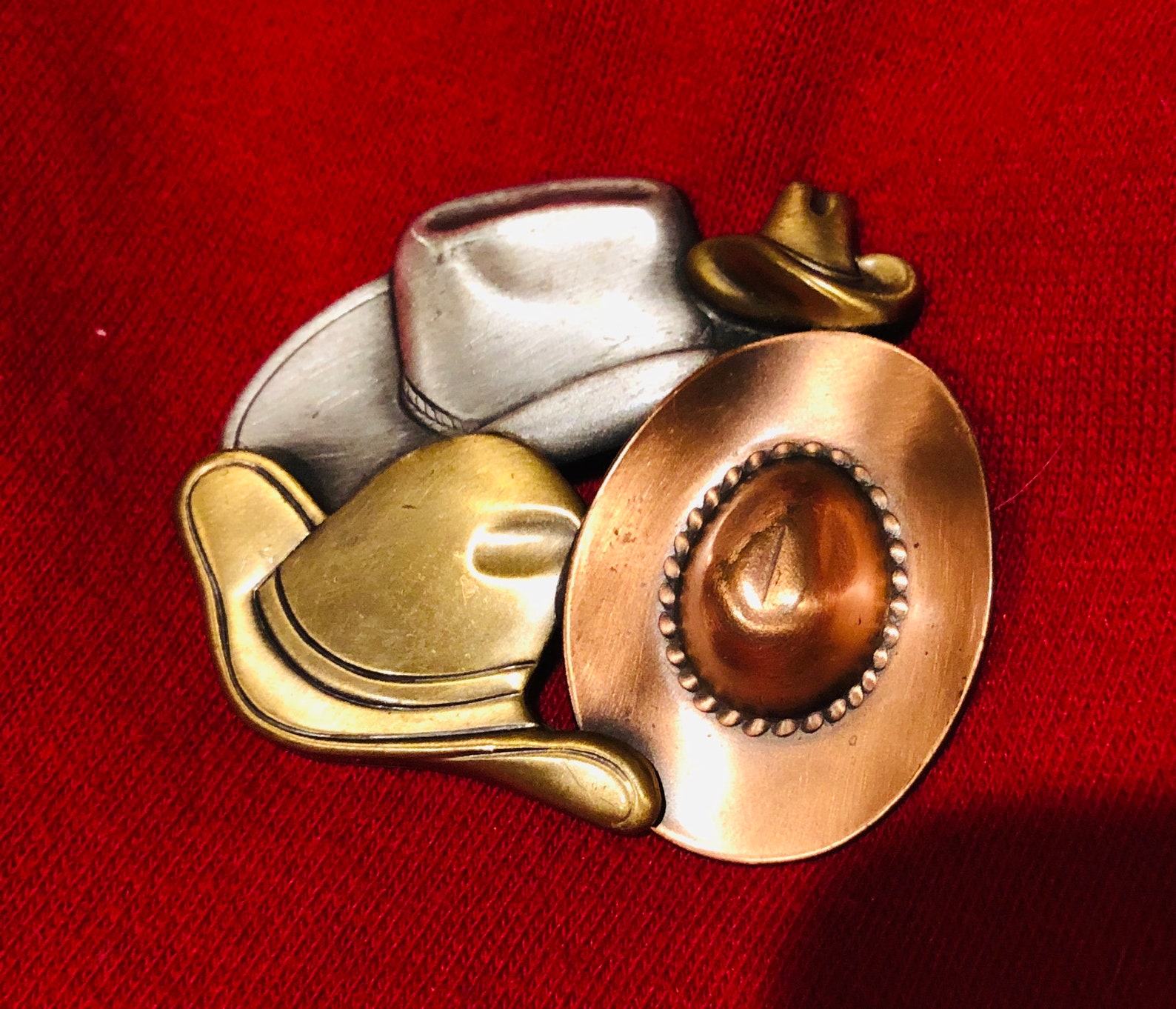 Fun Vintage Cowboy Hat Western Pin /brooch Etsy