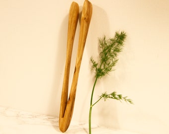 Spaghetti Tongs , Olive Wood Food Tongs, Serving tongs, Handcrafted Olive Wood Spaghetti Tongs