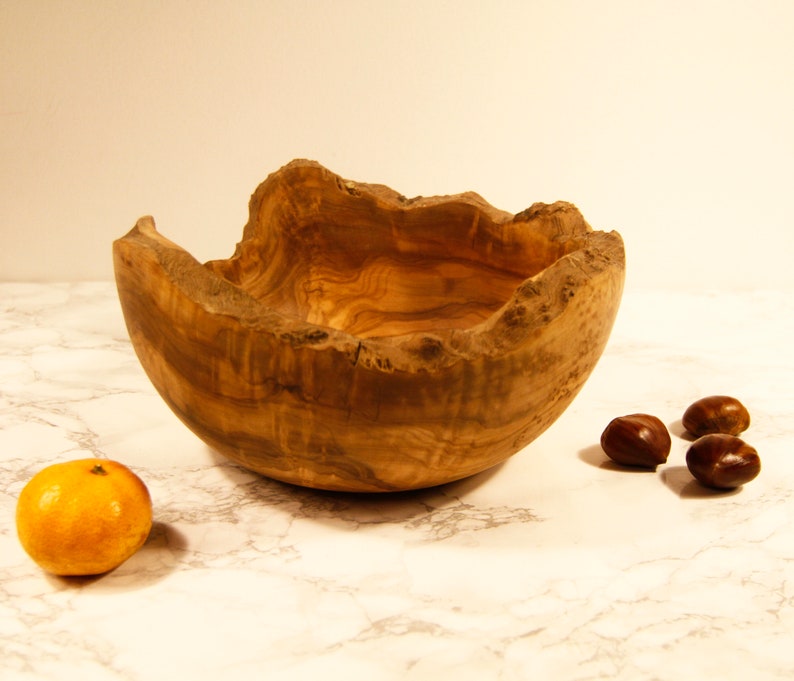 Large Olive Wood Bowl Wooden Fruit Bowl Rustic Kitchen Ware Etsy
