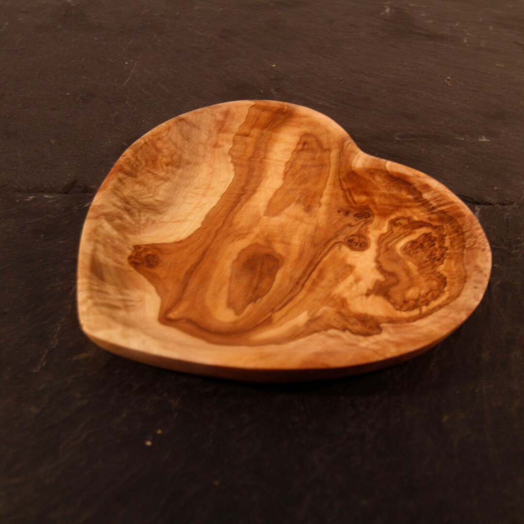 Olive Wood Heart Plate Wooden Heart Platter Rustic Serving Etsy