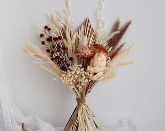 18‘’Pampas Grass bouquet Preserved flowers Dried flowers bouquet,home decor, Palm spear,natural flower Flower Arrangement,Small Centerpiece