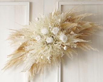 Preserved bouquet Dried flowers Wedding arch,dried Flower Arch, Flower Swag Backdrop,pampas Flower arbor, Boho Wedding Centerpieces