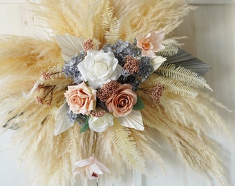 Preserved bouquet Dried flowers Wedding arch,dried Flower Arch, Silk flower arch,pampas Flower arbor, Boho Wedding Centerpieces