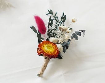 Boho Wedding boutonniere Boutonnières Bunches | Dried Flower Bouquets | Wedding Groomsmen | Groom | Pampas Grass Arrangement | Boutonniere