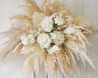 Artificial flower Wedding arch,dried Flower Arch, Flower Swag Backdrop,pampas Flower arbor, Boho wedding flower decor,Wedding Centerpieces