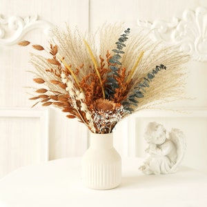 Rost Orange/Gebrannt Orange Pampas Gras Bouquet,Trockenblumen Bouquet,Home Dekor,Palmen speer,natürliche Blumen Arrangement,Kleines Mittelstück