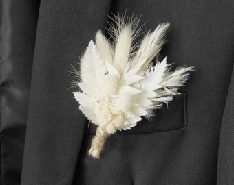 Boho Wedding boutonniere Boutonnières Bunches | Dried Flower Bouquets | Wedding Groomsmen | Groom | Pampas Grass Arrangement | Boutonniere