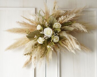 Artificial flower Wedding arch,dried Flower Arch, Flower Swag Backdrop,pampas Flower arbor, Boho wedding flower decor,Wedding Centerpieces