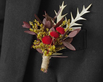 Boho Mini Dried Flowers Boutonnières Bunches | Dried Flower Bouquets | Wedding Groomsmen | Groom |Arrangement | Boutonniere