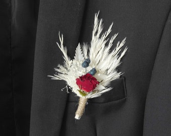 Boho Wedding boutonniere Boutonnières Bunches | Dried Flower Bouquets | Wedding Groomsmen | Groom | Pampas Grass Arrangement | Boutonniere