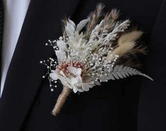 Boho Wedding boutonniere Boutonnières Bunches | Dried Flower Bouquets | Wedding Groomsmen | Groom | Pampas Grass Arrangement | Boutonniere