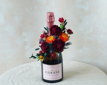 ワイン用花瓶の花、ワインボトル用ブーケ、ワイン愛好家へのギフト