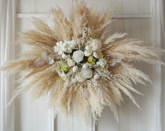 Artificial flower Wedding arch,dried Flower Arch, Flower Swag Backdrop,pampas Flower arbor, Boho wedding flower decor,Wedding Centerpieces