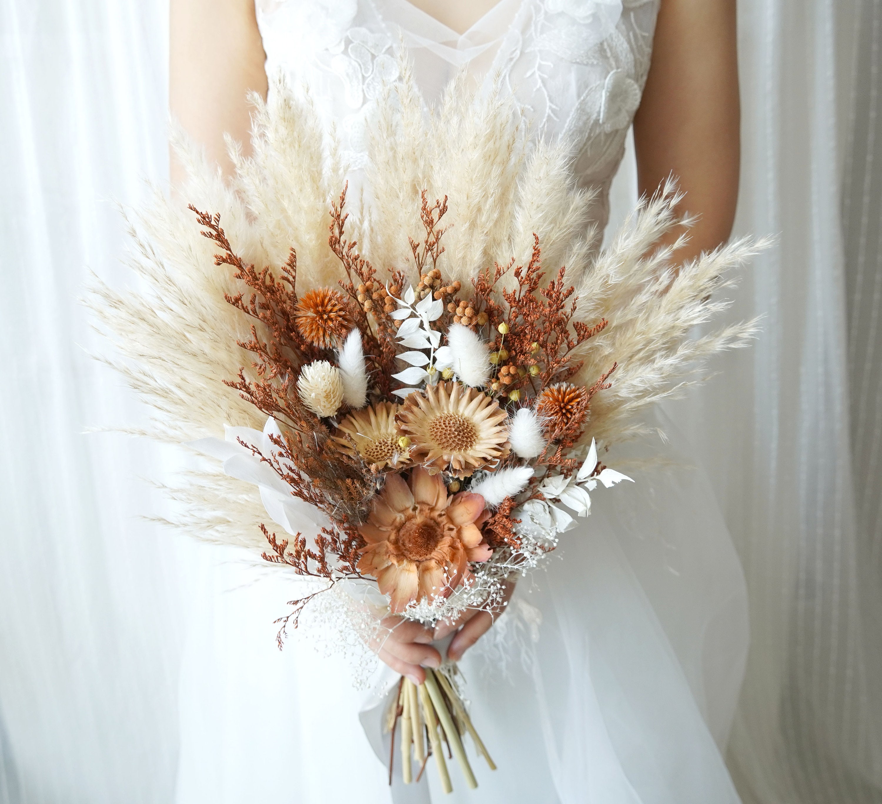 Pampas Grass& Rust Orange Dusty /Pampas Grass wedding