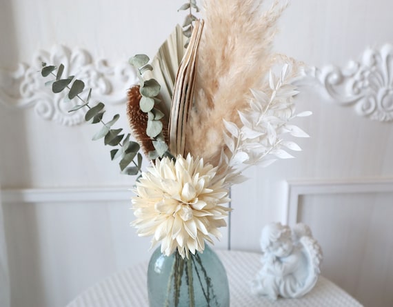 20 Rametti Erba Della Pampa Essiccati Naturali | Fiori Secchi Verde Chiaro | Per Decorazione Casa, Matrimoni, Giardino - Foto 9