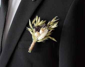 Boho Wedding boutonniere Boutonnières Bunches | Dried Flower Bouquets | Wedding Groomsmen | Groom | Pampas Grass Arrangement | Boutonniere