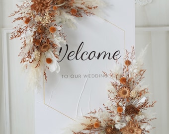 Dried flowers Wedding arch,Flower Swag Backdrop,pampas Flower arbor, Boho Wedding Centerpieces