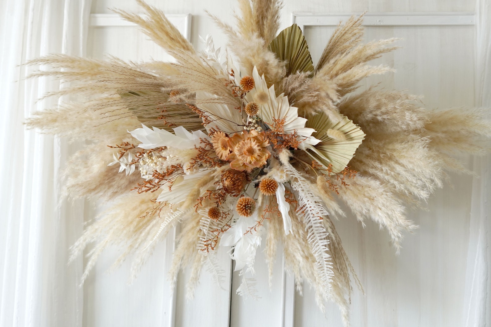 Rust Orange/dusty/burnt Orange Dried Flowers Wedding Arch,flower Swag ...