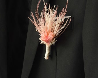 Boho Mini Dried Flowers Boutonnières Bunches | Dried Flower Bouquets | Wedding Groomsmen | Groom | Pampas Grass Arrangement | Boutonniere