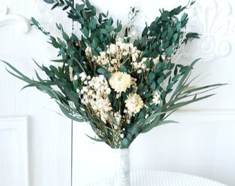 Eucalyptus Dried Bridal bouquet / Dry Flower Wedding, Rustic Boho Brides, Bridesmaid bouquet, Dried bouquet