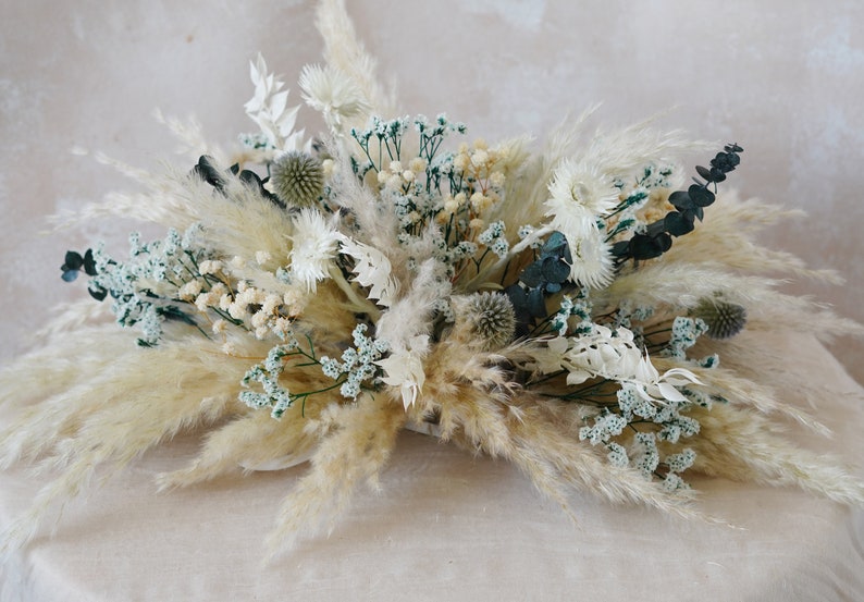 Crystal Grass Eucalyptus Leaf Bluish green Table Flowers,Flower Swag Backdrop,Preserved Roses,Bohemian Wedding Centerpieces,30cm20cm15cm image 4