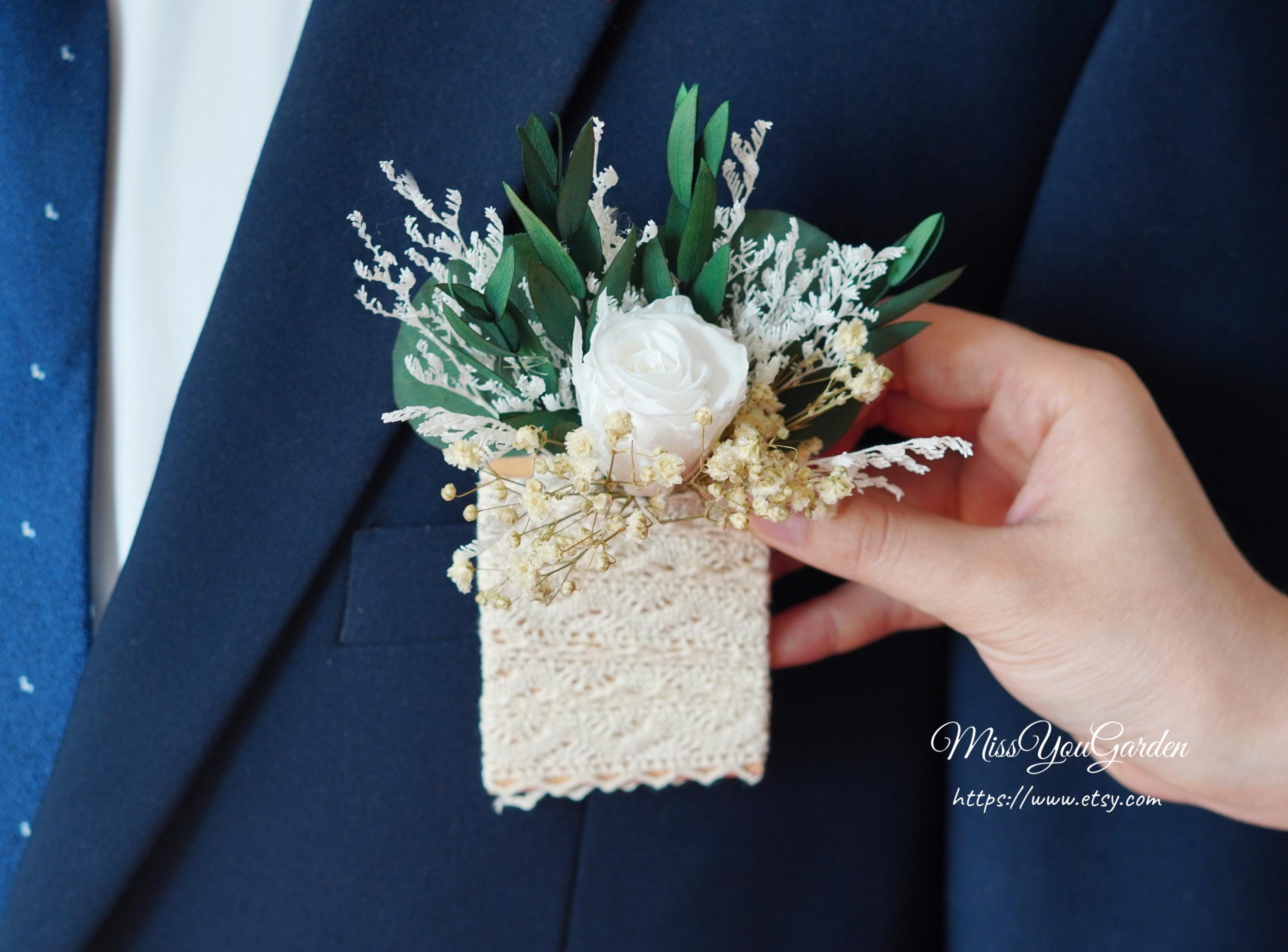 Green Eucalyptus Leaf Wedding Boutonniere,groomsmen Pin,bridegroom