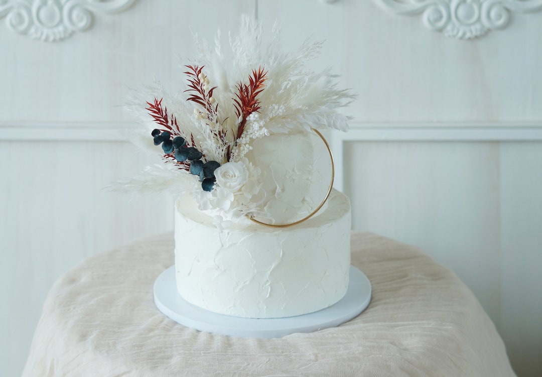 Dried Preserved Flowers Cake Topper Dried Flower Cake Topper Cake Topper, Dried Flowers Cake