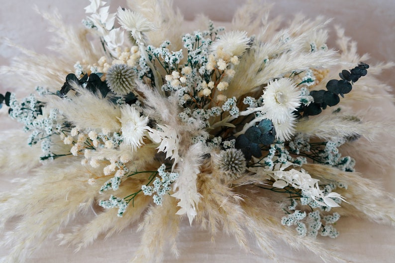 Crystal Grass Eucalyptus Leaf Bluish green Table Flowers,Flower Swag Backdrop,Preserved Roses,Bohemian Wedding Centerpieces,30cm20cm15cm image 5