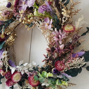 Dried flower Farmhouse Wreath, Year Round Wreath, Front Door Wreath, Wedding Wreath,decorative wreath image 5