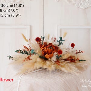 Burnt Orange Dried Flower Arch,Pampas Grass Swag Backdrop,Boho Wedding Centerpieces table flower