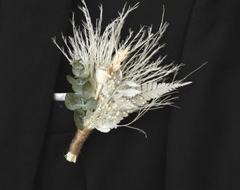 Boho Wedding boutonniere Boutonnières Bunches | Dried Flower Bouquets | Wedding Groomsmen | Groom | Pampas Grass Arrangement | Boutonniere