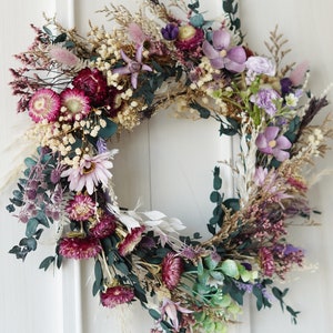 Dried flower Farmhouse Wreath, Year Round Wreath, Front Door Wreath, Wedding Wreath,decorative wreath image 9