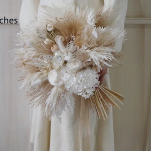 Pampas Grass& Natural Color Dusty /Pampas Grass wedding bouquet Dried Bridal bouquet Flower bouquet,Rustic Boho Brides,Bridesmaid bouquet 12 inches