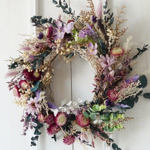 Dried flower Farmhouse Wreath, Year Round Wreath, Front Door Wreath, Wedding Wreath,decorative wreath image 6