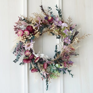 Dried flower Farmhouse Wreath, Year Round Wreath, Front Door Wreath, Wedding Wreath,decorative wreath image 10