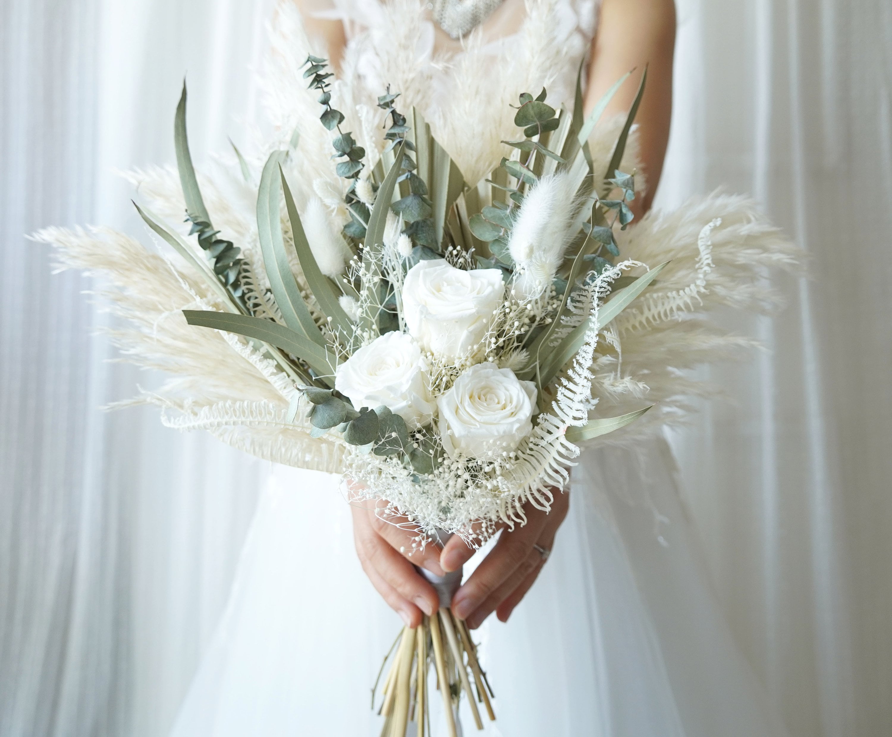 Pampas Grass wedding bouquet Dried Bridal bouquet / Dry