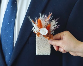 Preserved Orange Rose Wedding Boutonniere,wedding flower,Groom's pin wedding brooch/pocket boutonnieres,lapel pin,wedding natural flowers