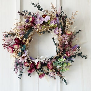 Dried flower Farmhouse Wreath, Year Round Wreath, Front Door Wreath, Wedding Wreath,decorative wreath image 3