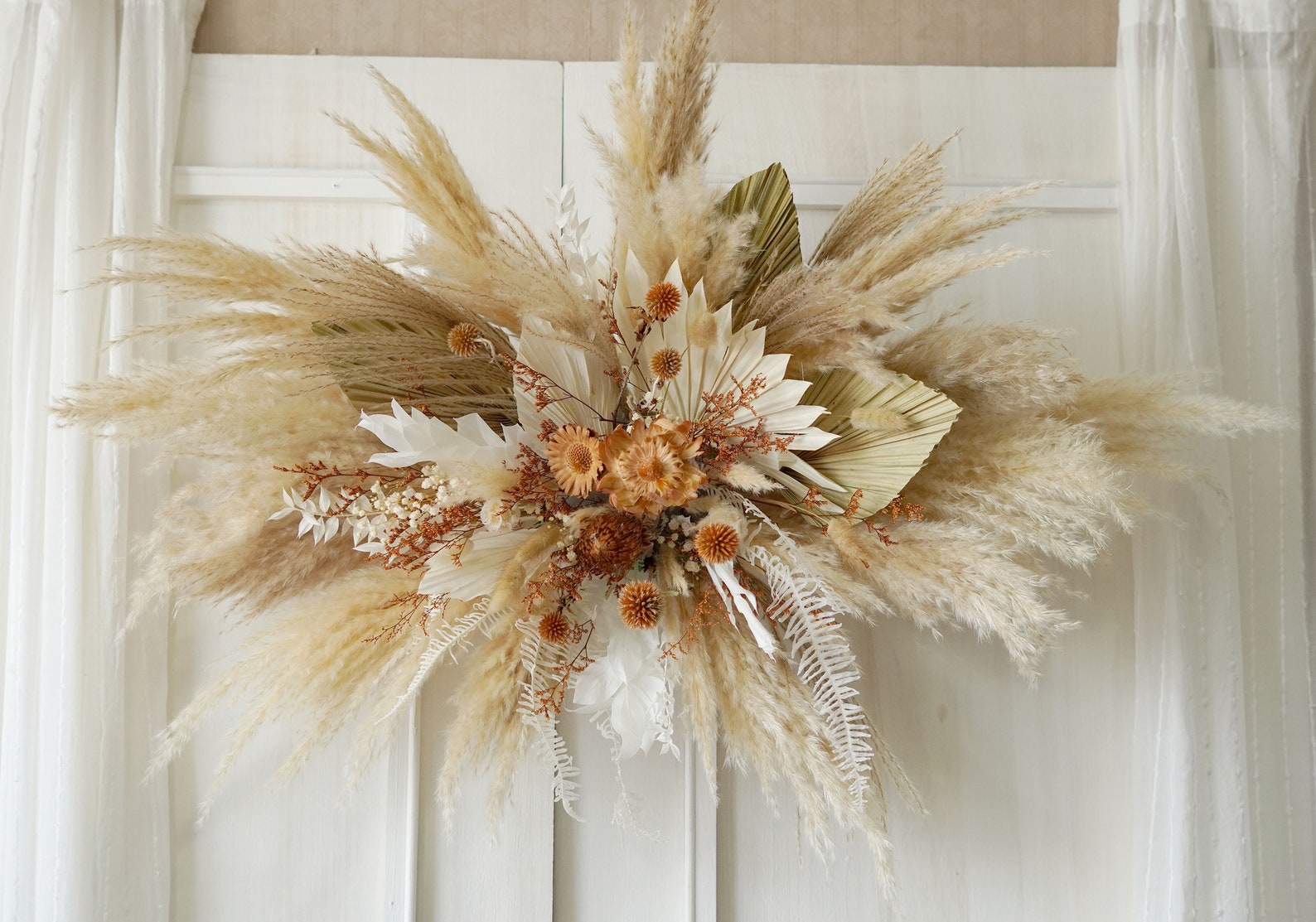 Rust Orange/dusty/burnt Orange Dried Flowers Wedding Arch,flower Swag ...