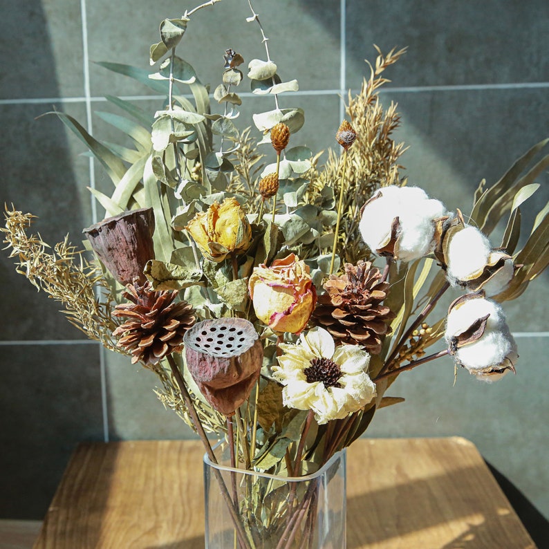 Handmade various styles Size 17.7'' Dried flower bouquet, vase filler, natural home decor, dried flowers , natural flower decor, image 1